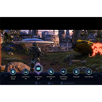 The screen ratio of 32:9 on the Game Bar provides a wide view to be able to see the enemy. 