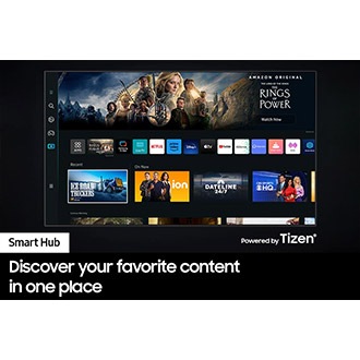 The new Smart Hub UI is displayed to show a wide variety of OTT services and content being serviced.