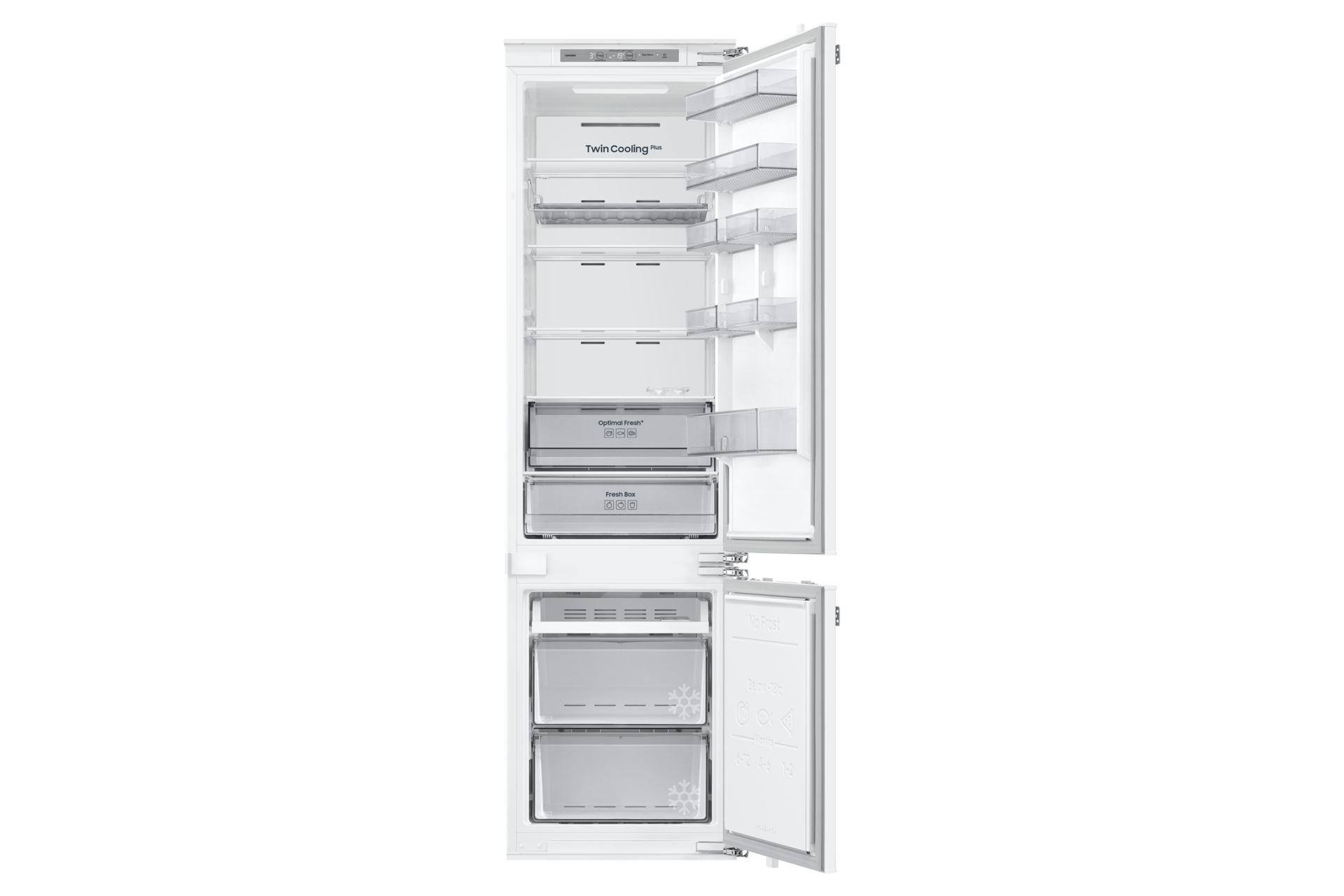 BRB80F Bottom Mount Freezer with Twin Cooling Front-Open-Without-Food White 