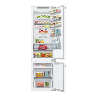 BRB80F Bottom Mount Freezer with Twin Cooling Front-Open-With-Food White 