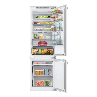 BRB80F Bottom Mount Freezer with Twin Cooling Front-Open-With-Food White 