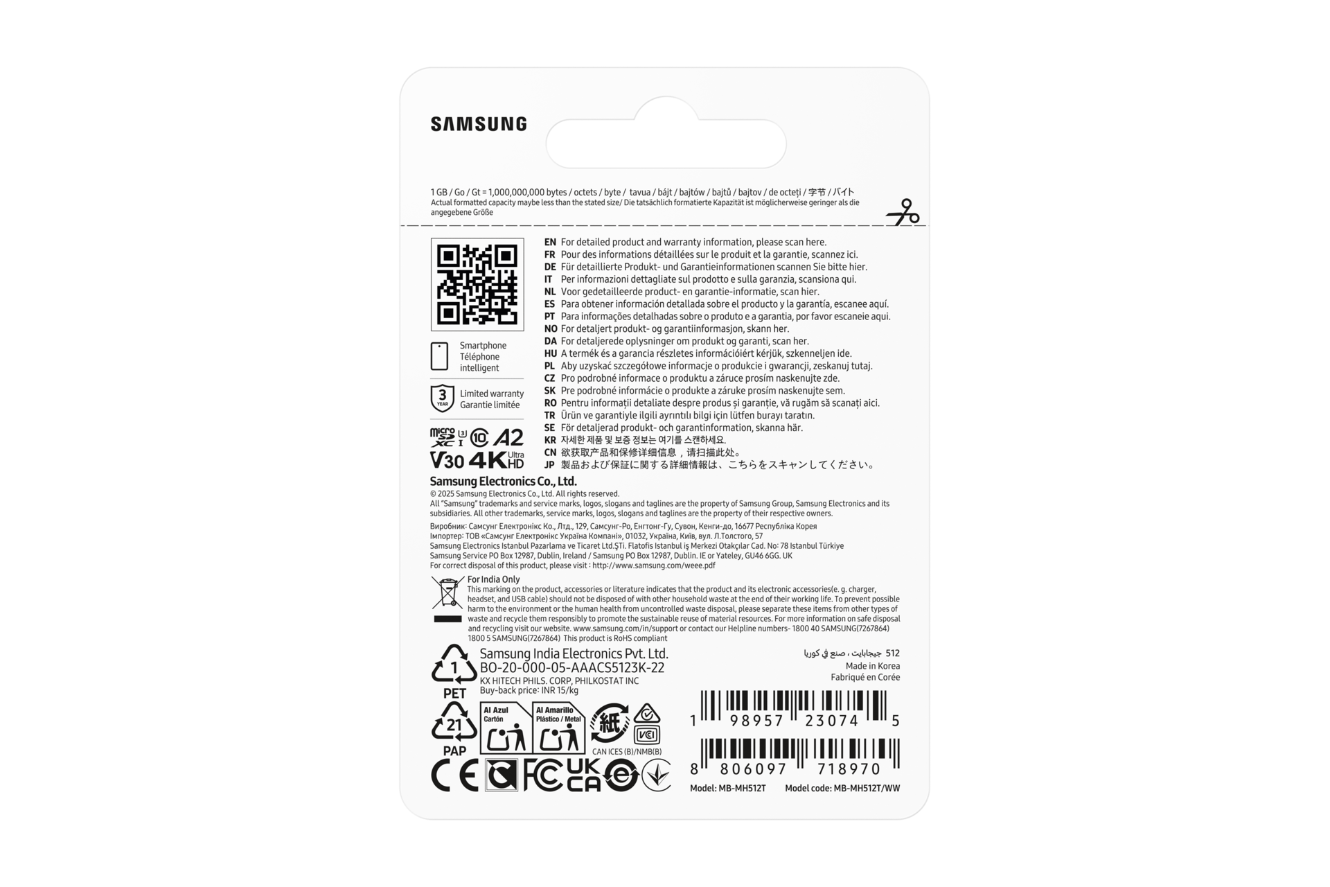 T9 microSD Card microSDXC™ UHS-I Card Back-PKG Black 