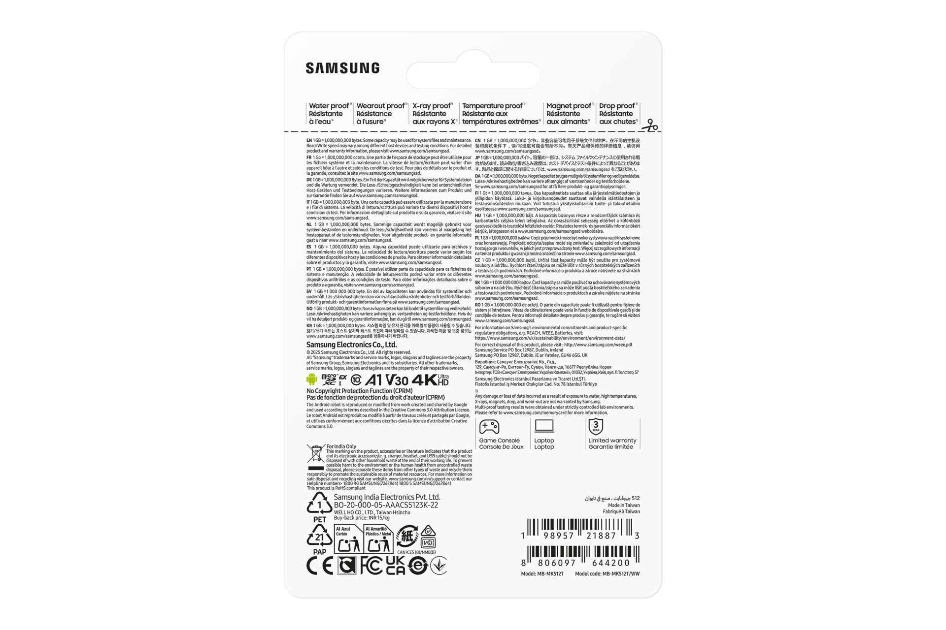 microSD Express Card P9 Express Back-PKG White 