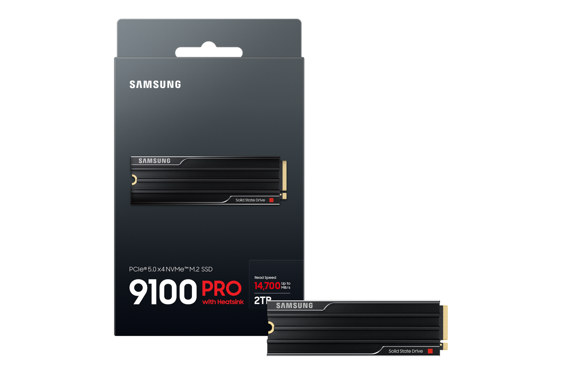 9100 PRO with Heatsink PCIe 5.0 M.2 SSD PKG-Full-Shot Black 
