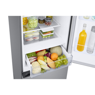 Bottom Mount Freezer with SmartThings AI energy mode and All Around Cooling RB38C602DSA/EF Detail-Moist-Fresh-Zone Silver 