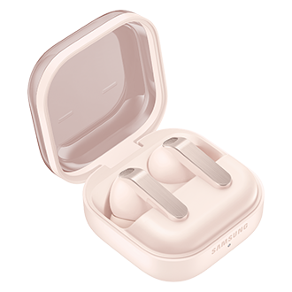 Galaxy Buds4 Pro Online Exclusive Case-Opened-Side Pink Gold 