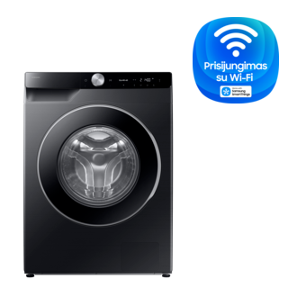 9kg WW6400D skalbyklė su „SmartThings AI Energy" režimu ir A-10 % didesniu energijos vartojimo efektyvumu Juoda