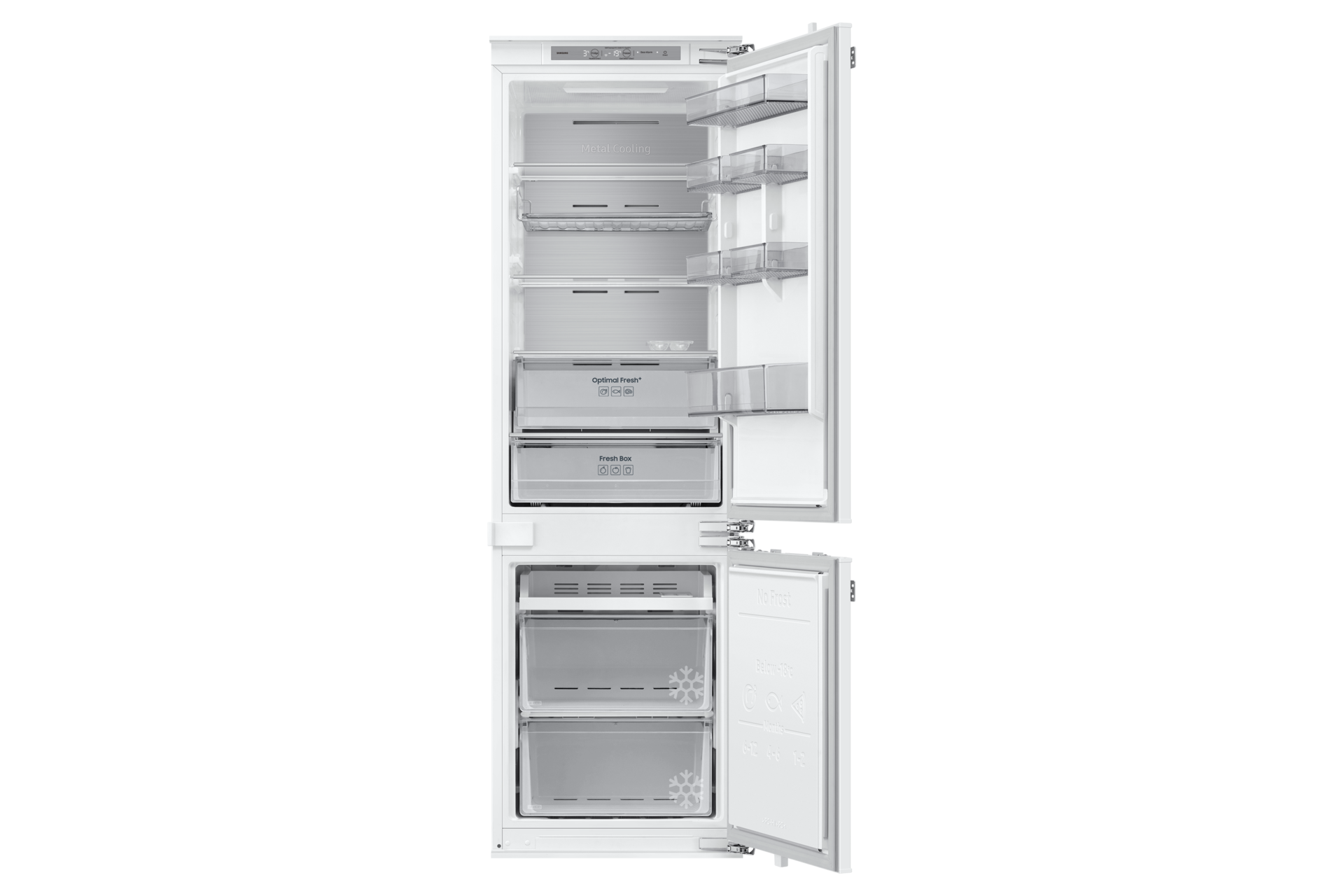 BRB80F Bottom Mount Freezer with Twin Cooling Front-Open-Without-Food White 