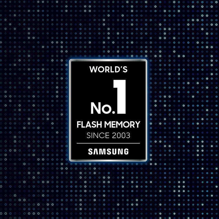 An emblem says Worlds Number 1 Flash Memory Since 2003, Samsung.