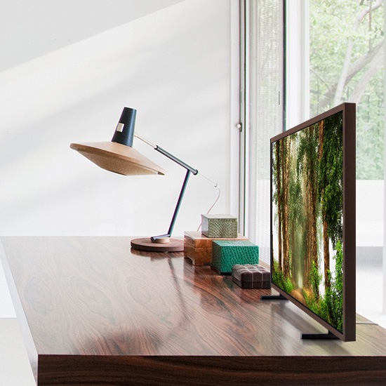 Khung được gắn trên Giá đỡ Đơn giản trên bàn.