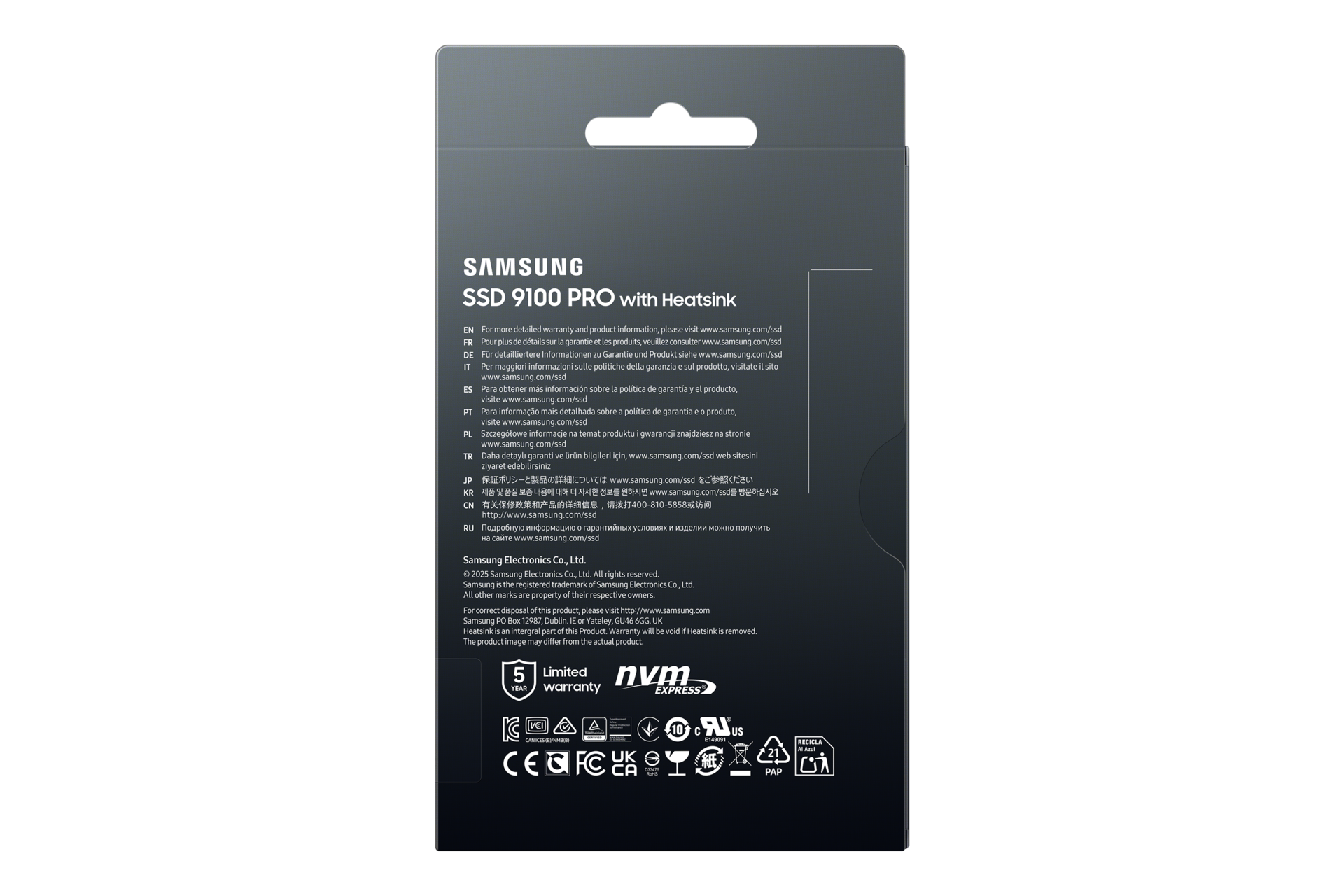 9100 PRO with Heatsink NVMe M.2 SSD PKG-Back Black 