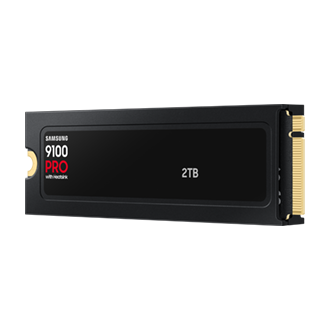 9100 PRO with Heatsink NVMe M.2 SSD R-Perspective-with-Label Black 