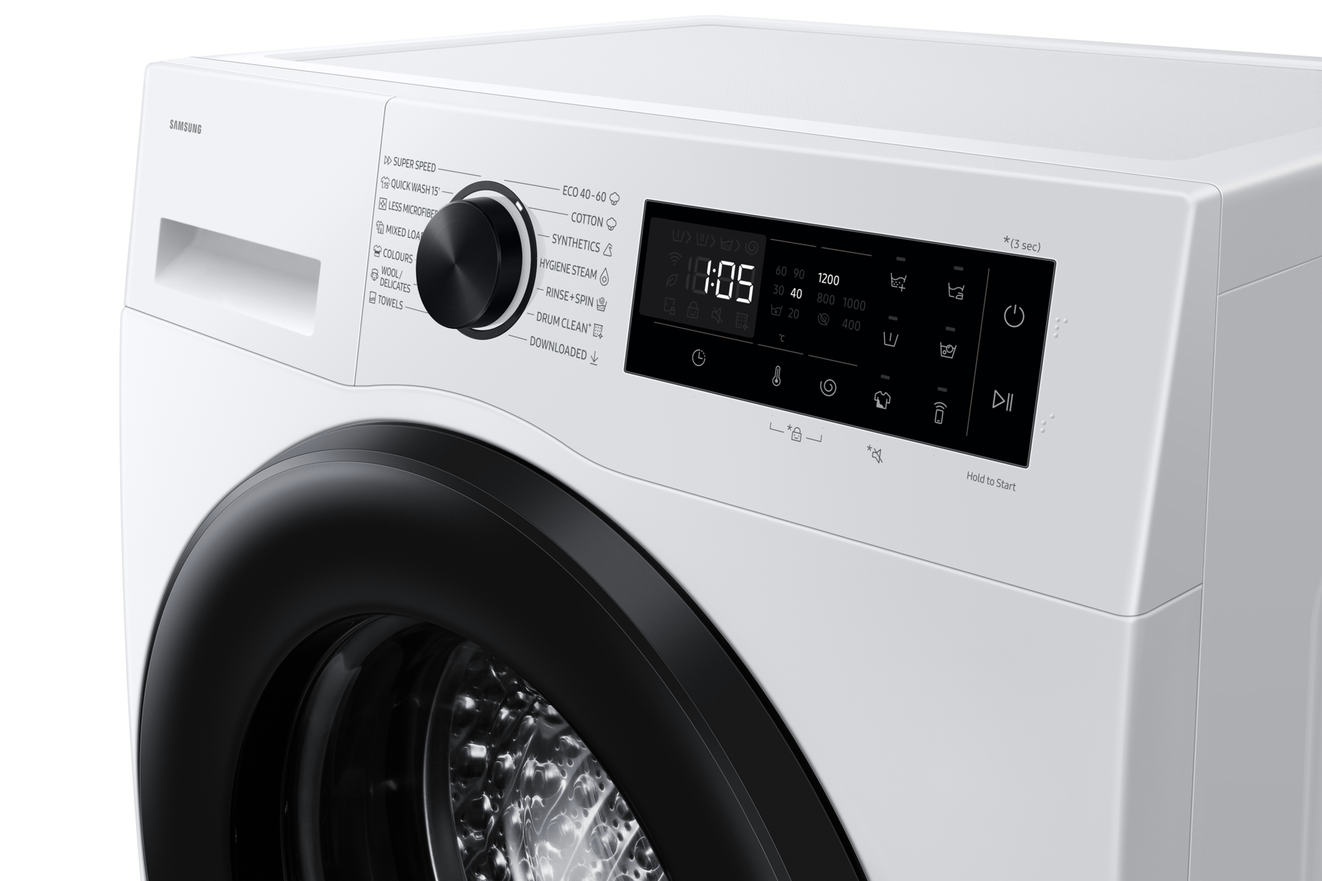 Laundry with Grade A Energy Efficiency and AI Ecobubble 8kg Panel-Control White 