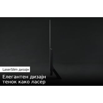 Погледот од профил на OLED ТВ S95B го покажува ултратенкиот дизајн на OLED ТВ LaserSlim