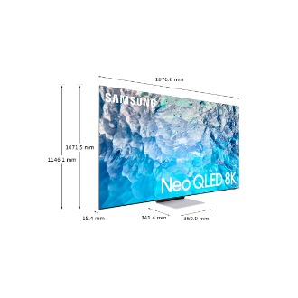 Димензии на Samsung QLED ТВ 85" QN900B со сребрен поврзан држач