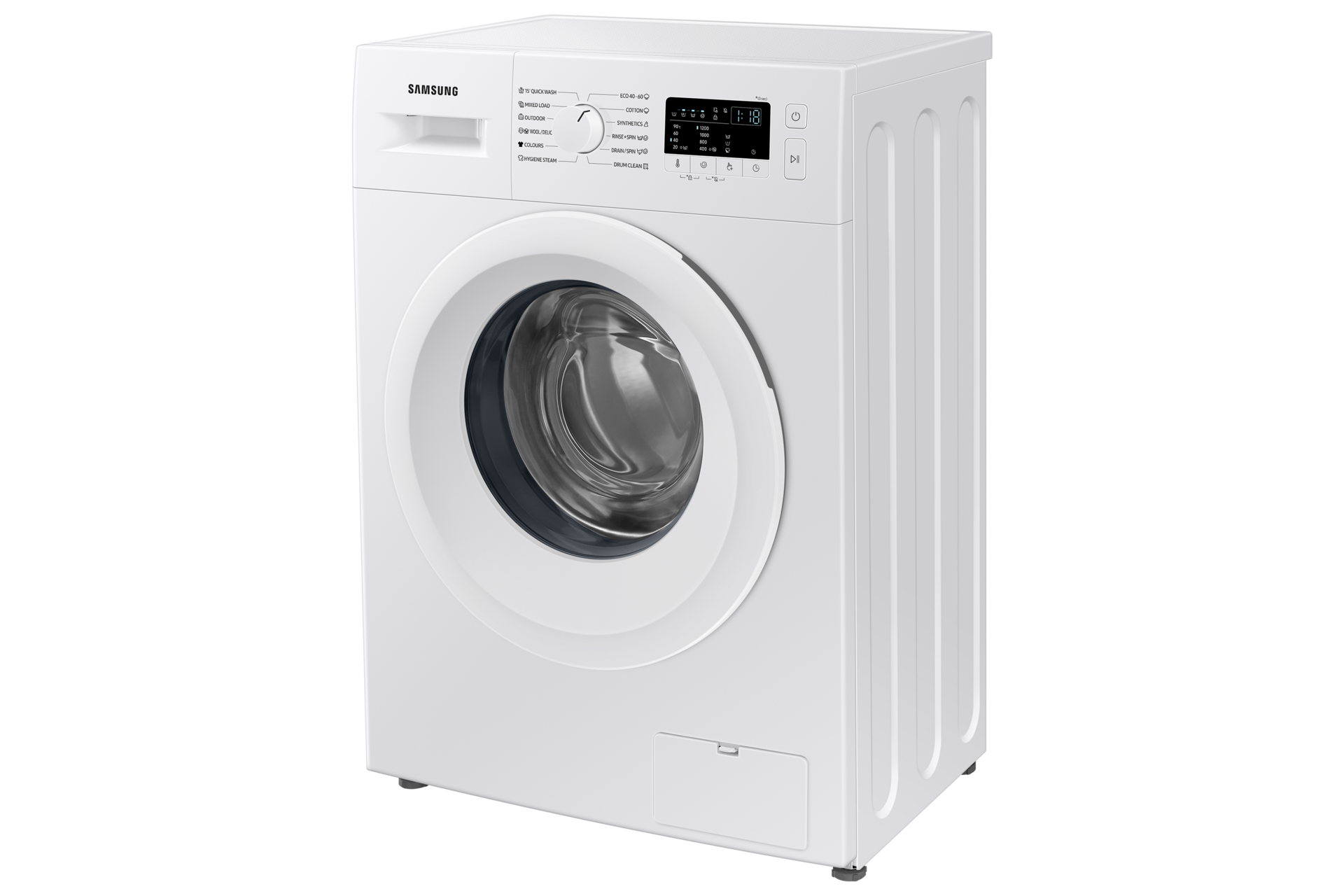 6kg WW3000AM Front loading Washer with Digital Inverter Technology and Hygiene Steam R-Perspective White 
