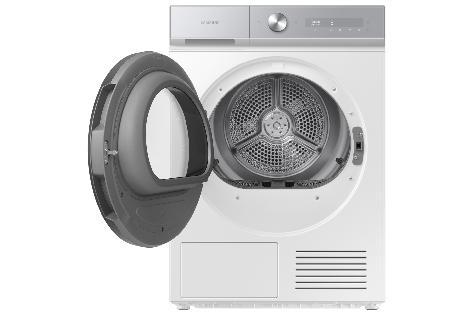 10 kg capacity clothes dryer with AI Dry feature Front-Open White 