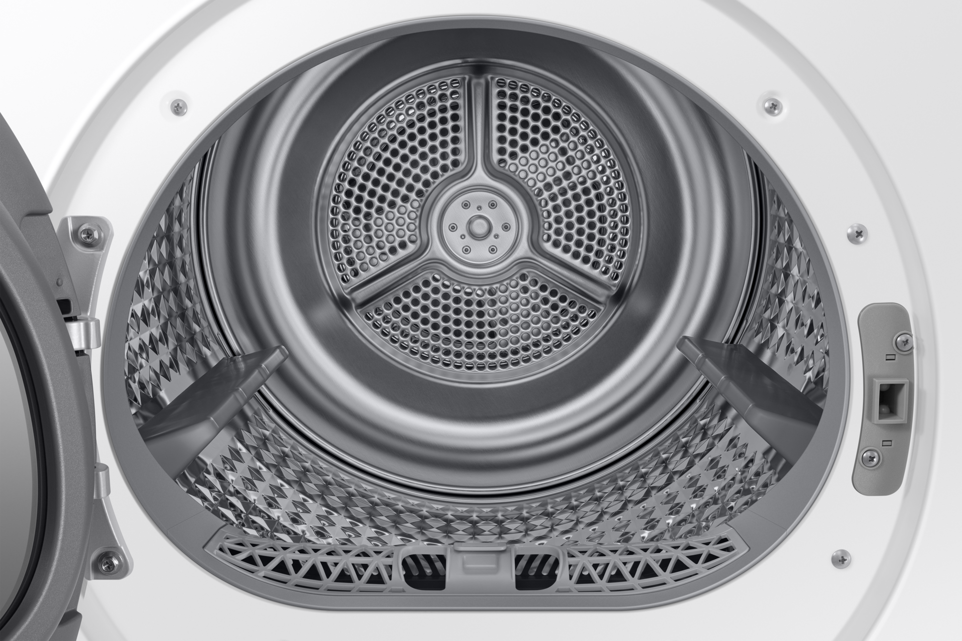 10 kg capacity clothes dryer with AI Dry feature Detail White 