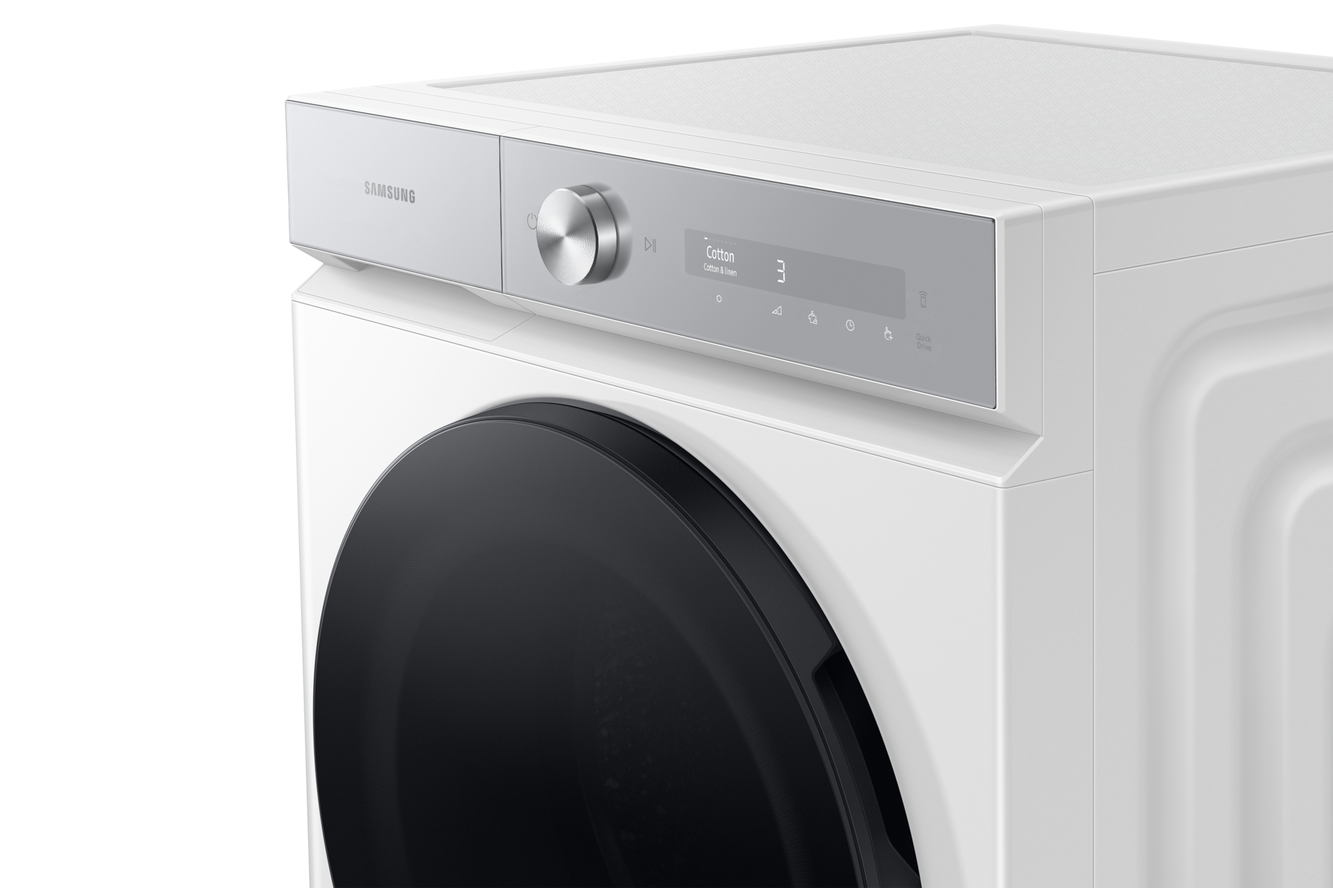10 kg capacity clothes dryer with AI Dry feature R-Perspective-Detail White 