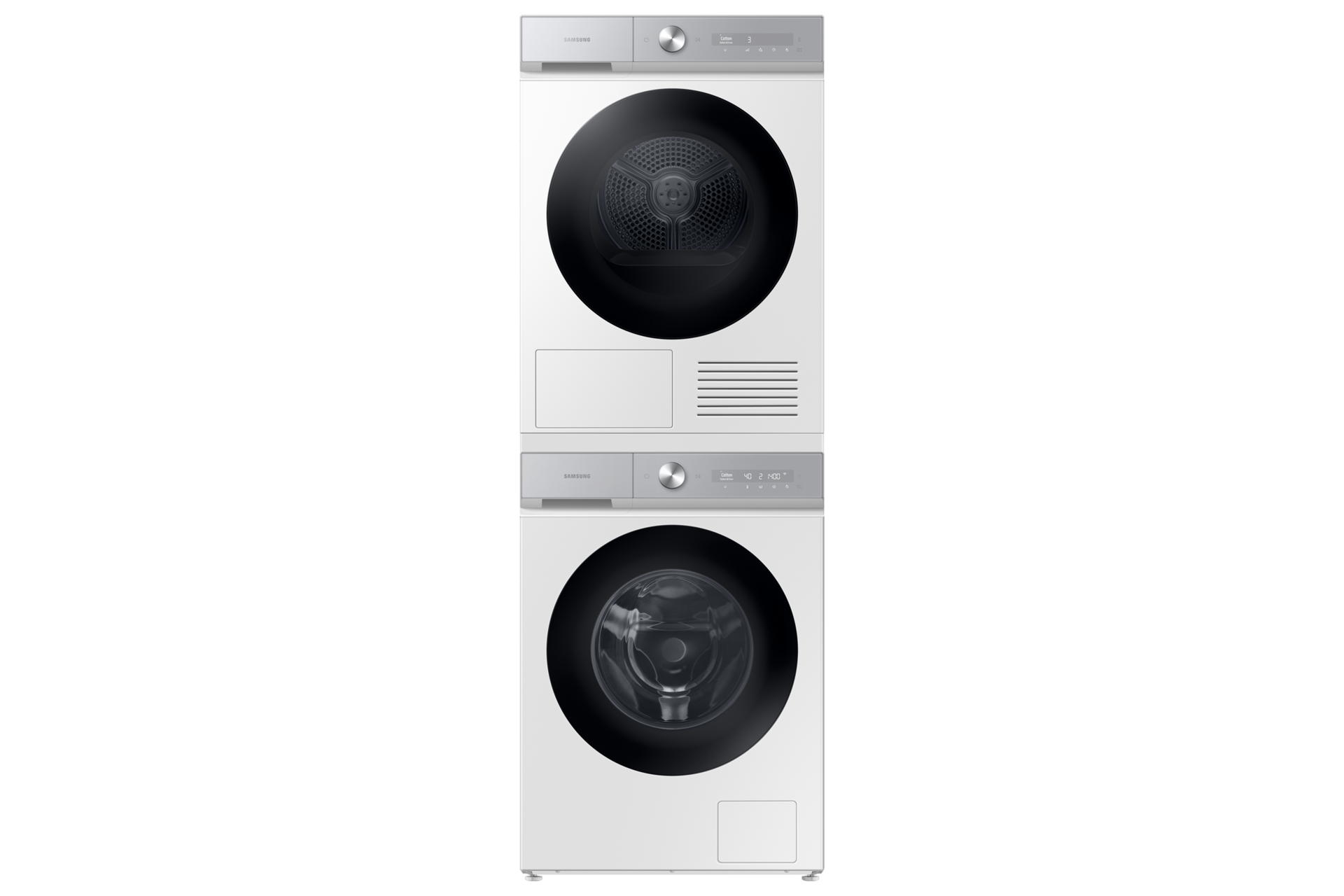 10 kg capacity clothes dryer with AI Dry feature Front-On-Set2 White 
