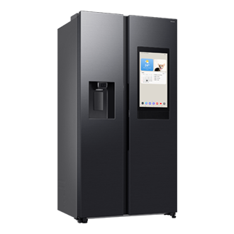 615-liter Side-by-Side Refrigerator RS90F65A2FST with Family Hub L-Perspective Black Doi 