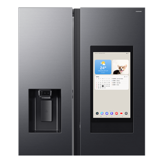 615-liter Side-by-Side Refrigerator RS90F65A2FST with Family Hub Detail-Screen1 Black Doi 