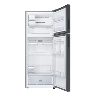 RT6300C Top Mount Freezer Refrigerators with Bespoke Design Front-Open-Without-Food Clean Black 