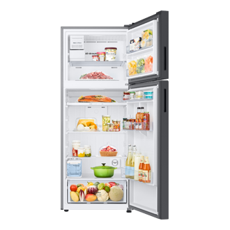 RT6300C Top Mount Freezer Refrigerators with Bespoke Design Front-Open-With-Food Clean Black 