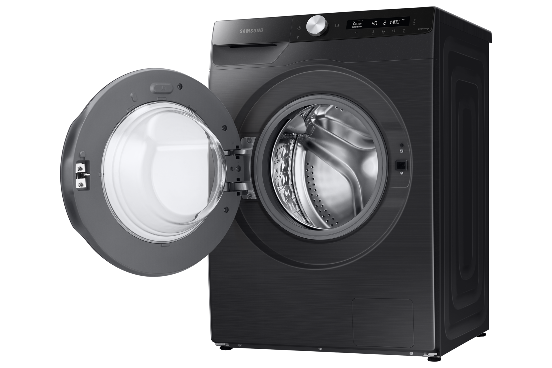 Front-load washing machine with EcoBubble™ and AI Energy Mode, 13 kg capacity R-Perspective-Open Black 