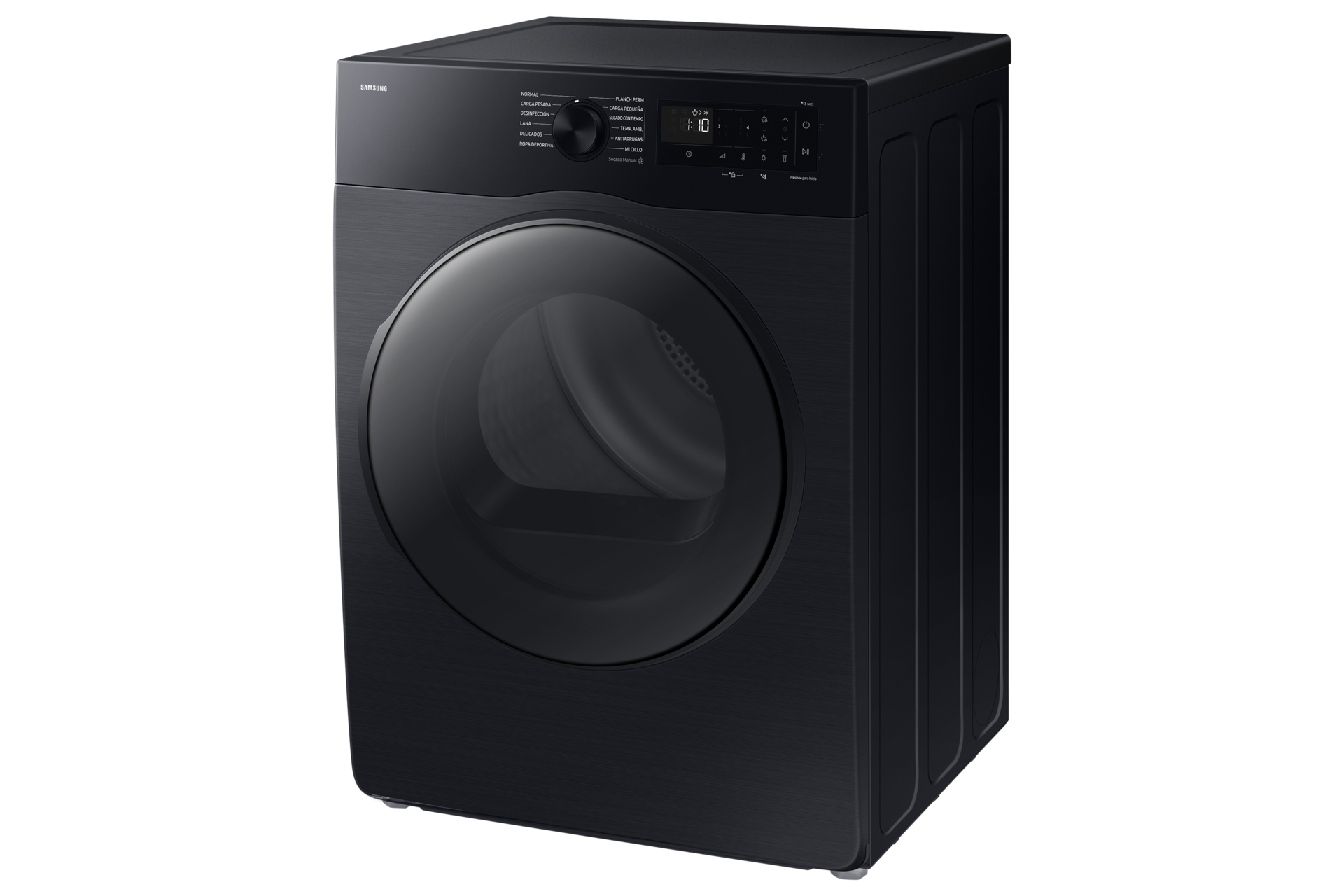 Laundry Dryer 11kg with Sensor Dry and Reversible Door, Black R-Perspective Black 