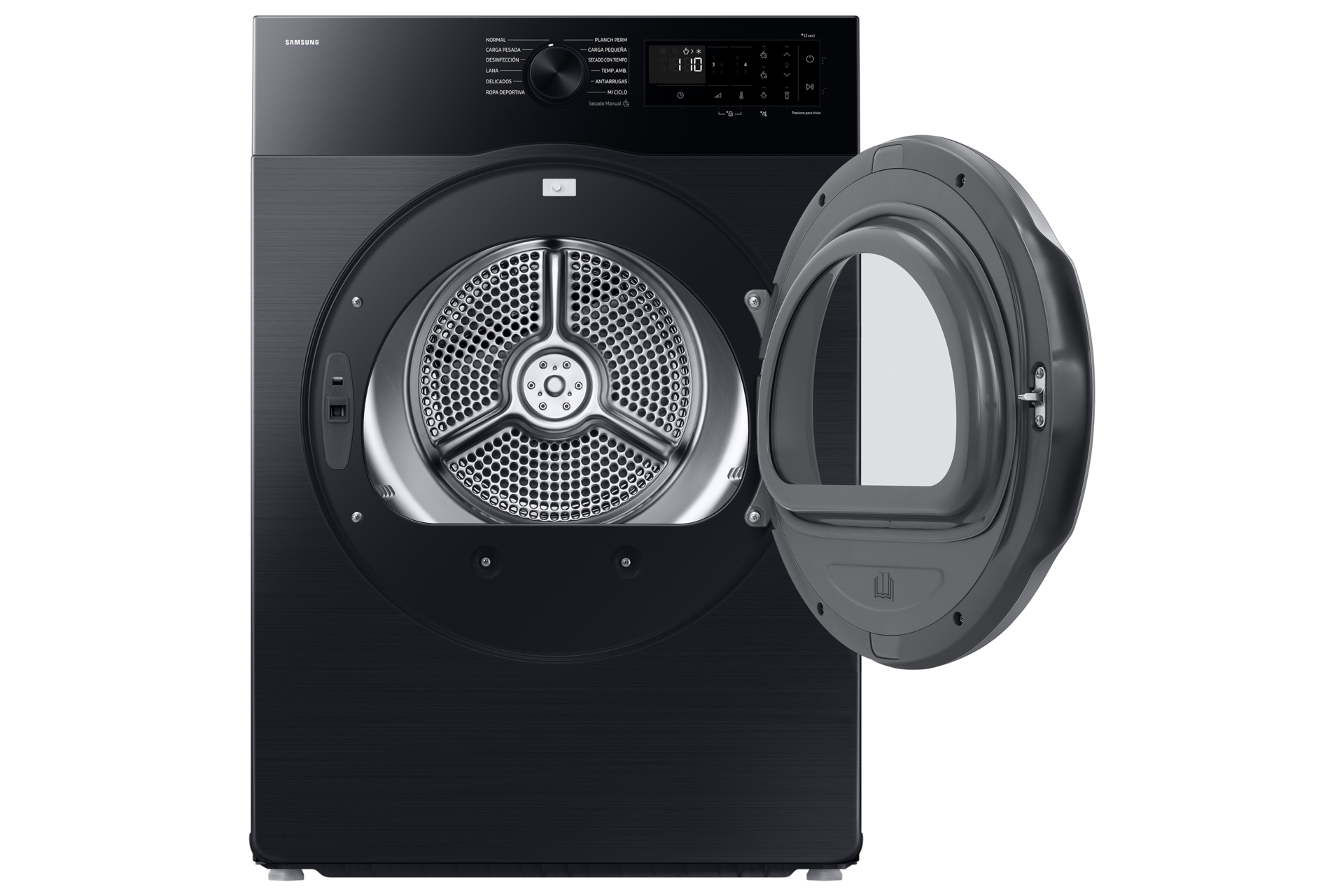 Laundry Dryer 11kg with Sensor Dry and Reversible Door, Black Front-Open Black 