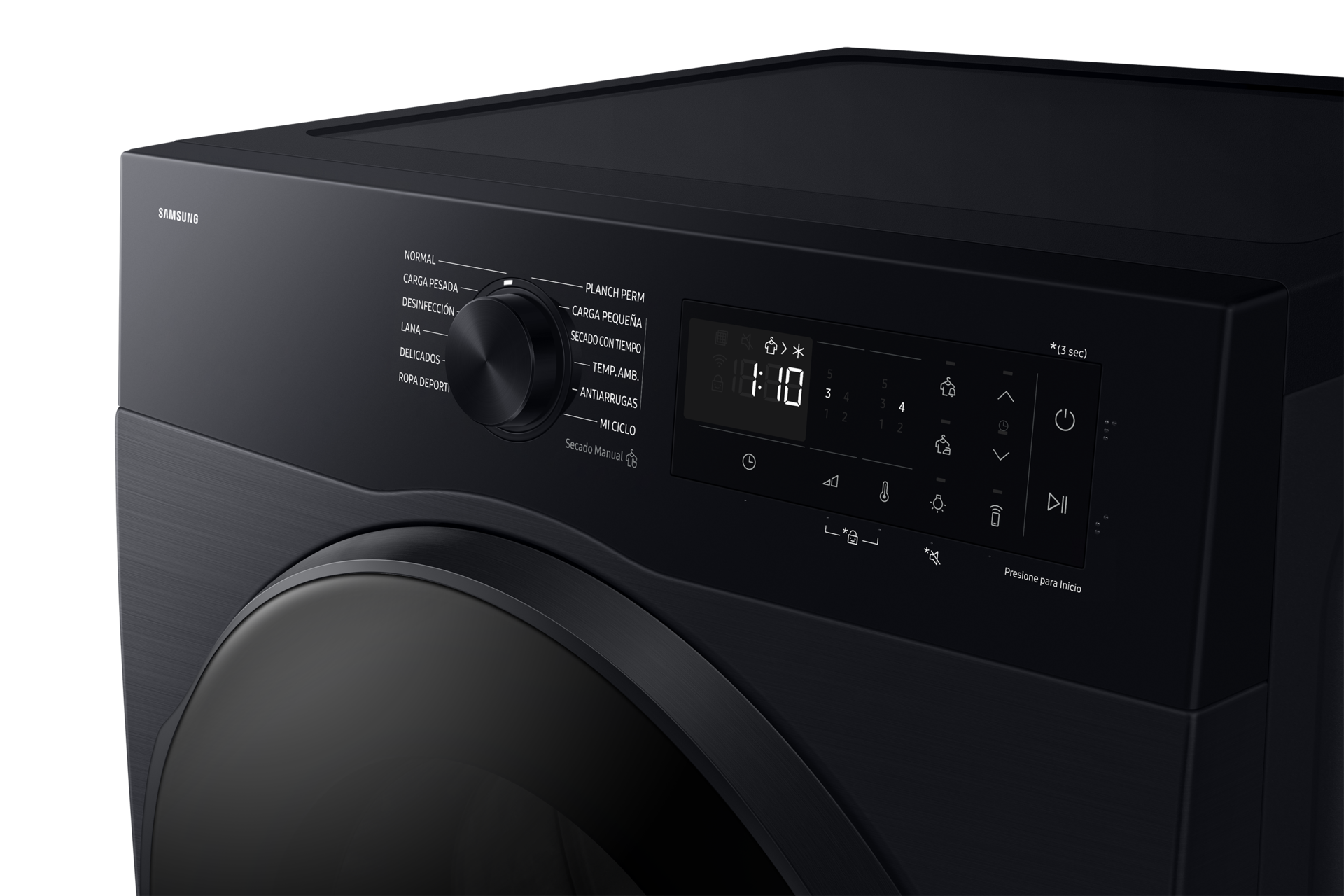 Laundry Dryer 11kg with Sensor Dry and Reversible Door, Black Panel-Control Black 