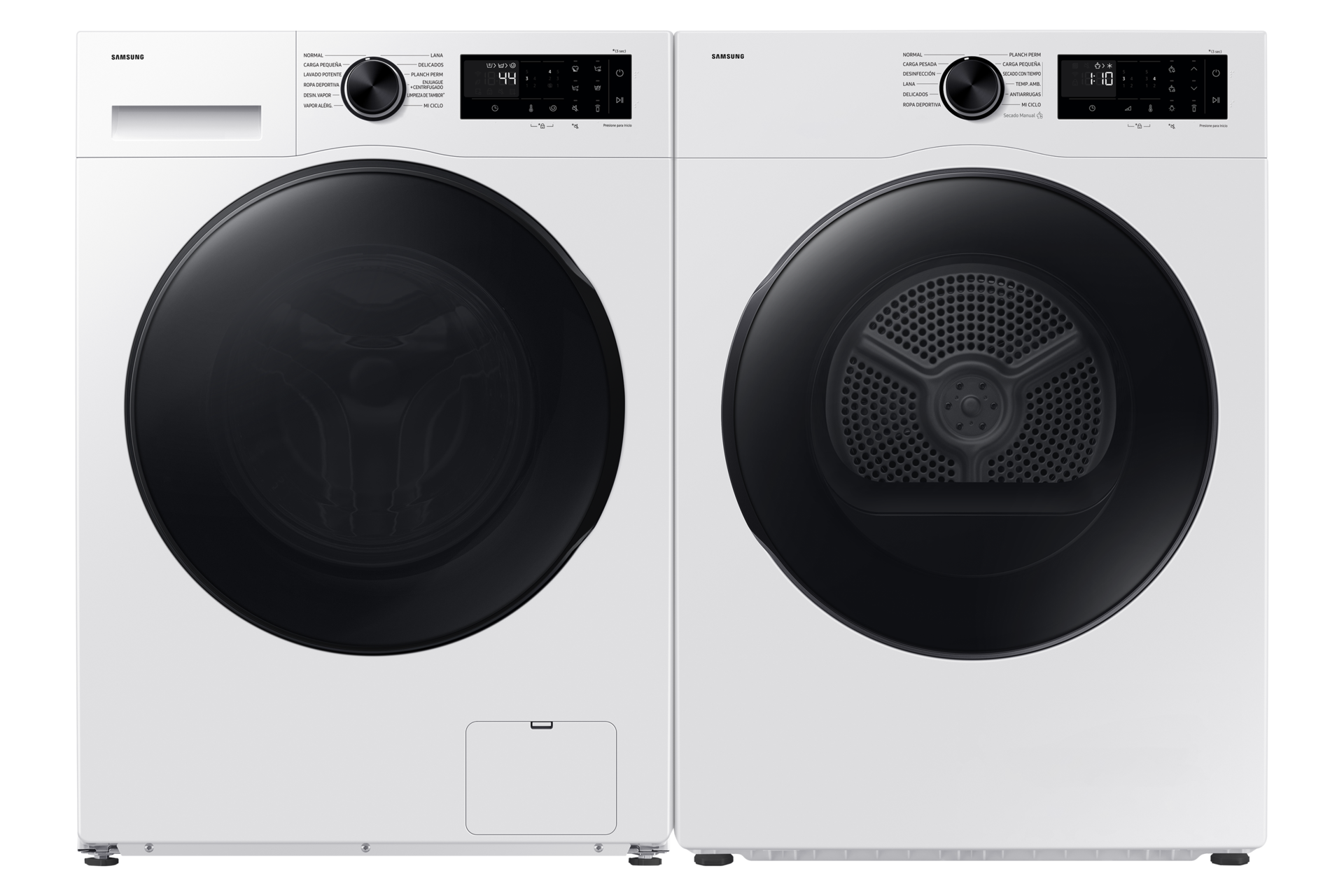 Laundry Dryer 11kg with Sensor Dry and Reversible Door, Black Front-Pair White 