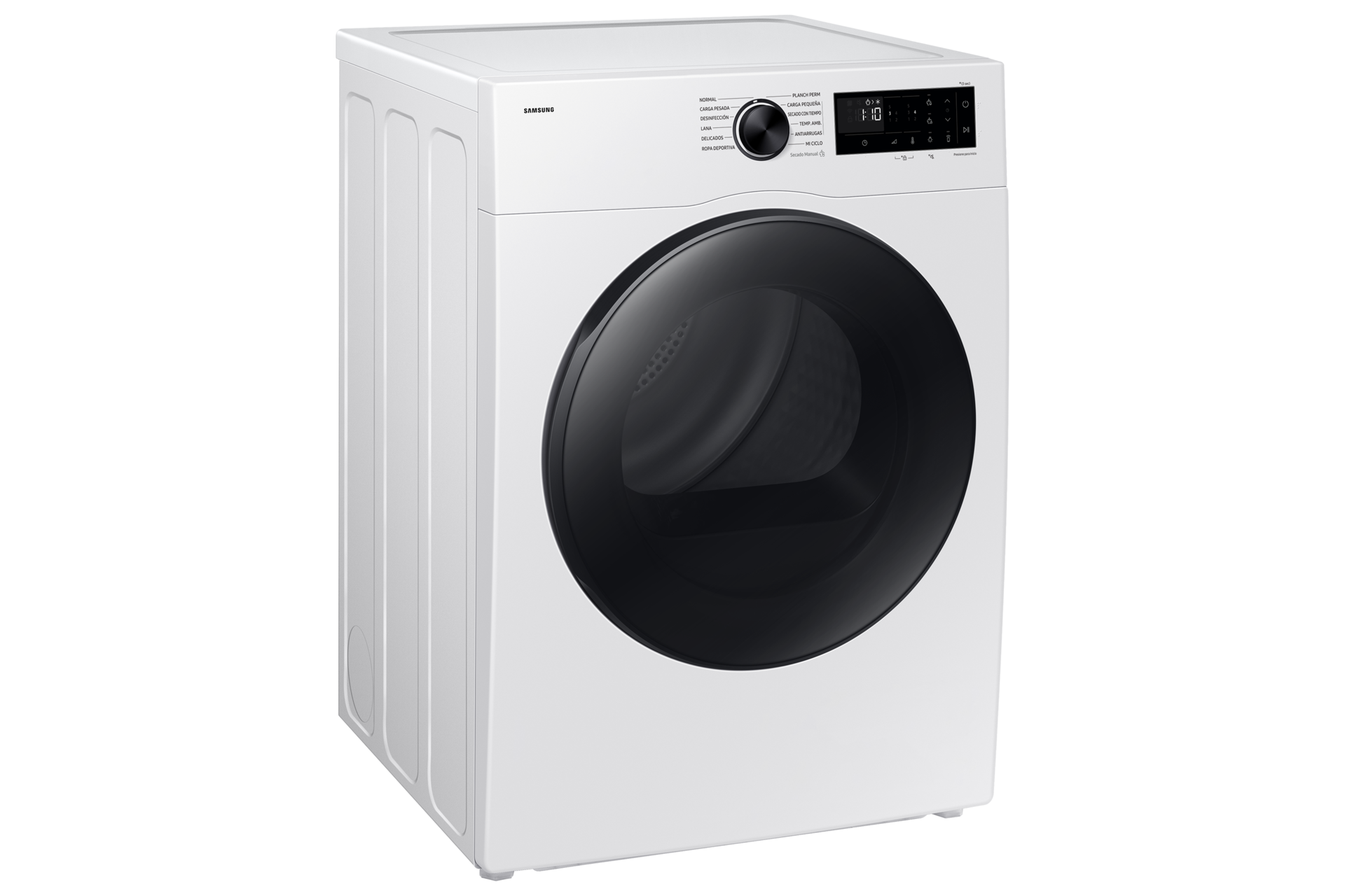 Laundry Dryer 11kg with Sensor Dry and Reversible Door, Black L-Perspective White 