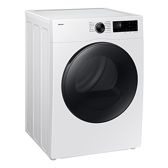 Laundry Dryer 11kg with Sensor Dry and Reversible Door, Black L-Perspective White 
