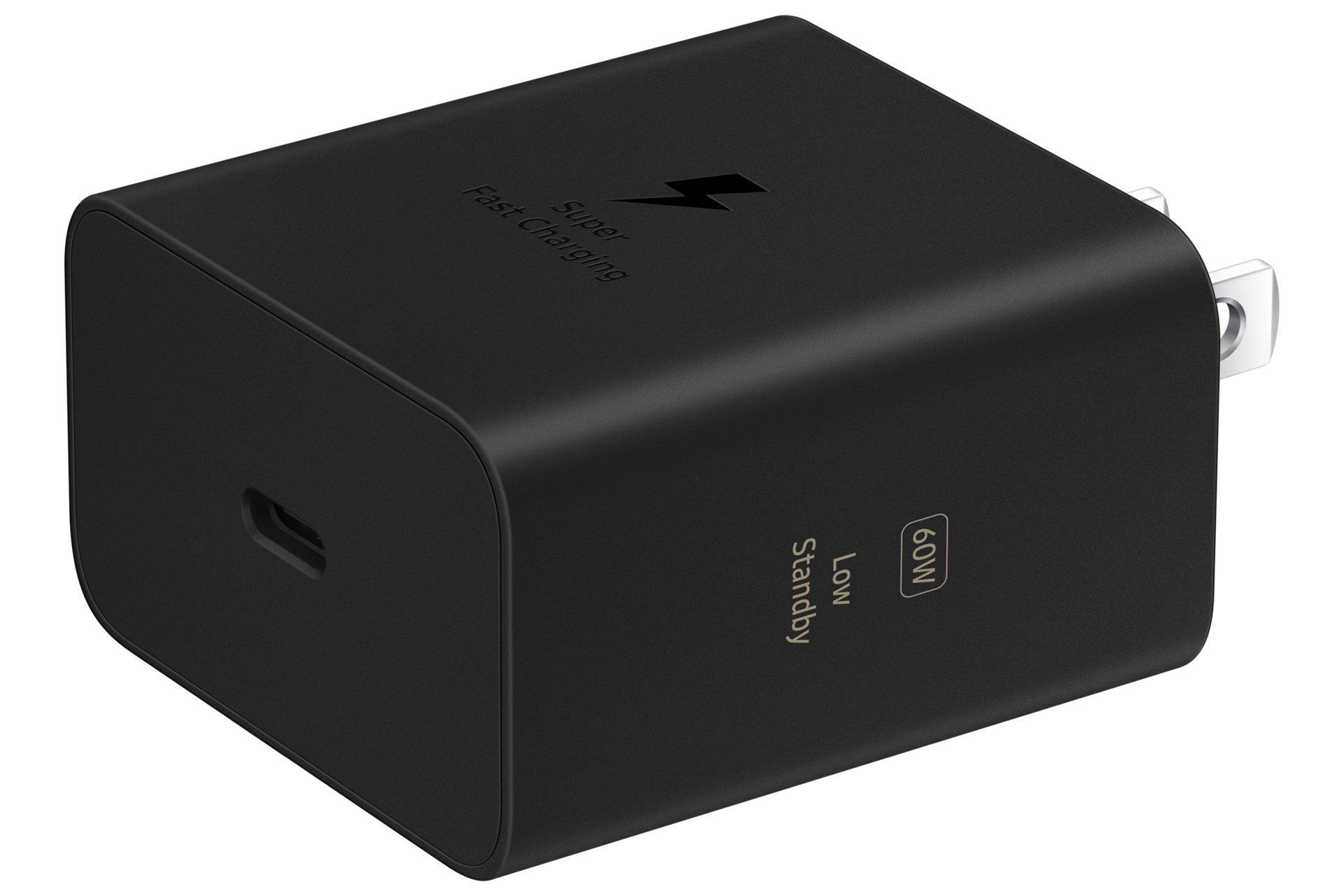 60W Power Adapter (Black) L-Perspective Black 