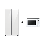 Refrigerador BESPOKE RS28CB76012 SBS 28 cuft con Microondas BESPOKE BLANCO NIEVE