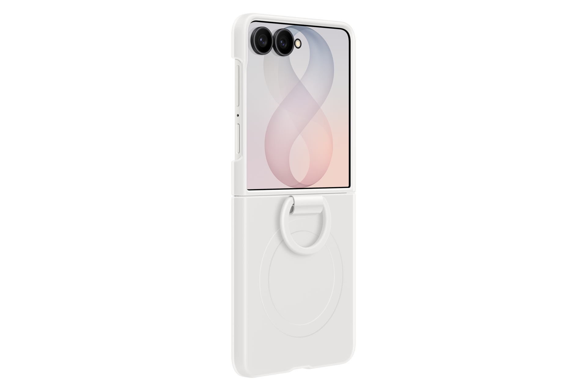 Galaxy Z Flip8 Silicone Ring Magnet Case Dynamic Cream 