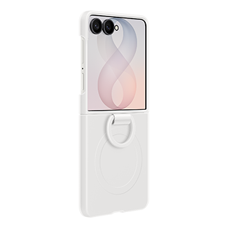 Galaxy Z Flip8 Silicone Ring Magnet Case Dynamic Cream 