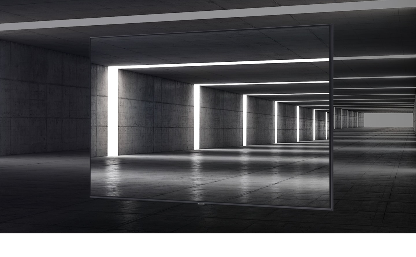 3-Bezeless Design de AU7000 se puede ver en la parte superior del ángulo artístico del interior del túnel.