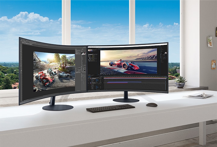 SAMSUNG Monitor curvo FHD para juegos de 27 pulgadas serie S39C de 27  pulgadas, 75Hz, AMD FreeSync, modo de juego, comodidad ocular avanzada,  pantalla