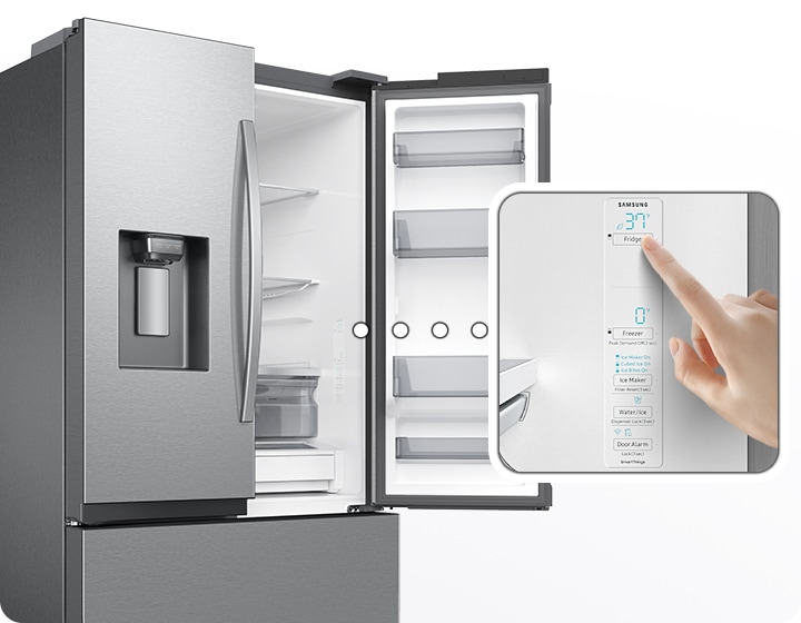 A person controls the RF6500C using its internal touch-sensitive display unit.