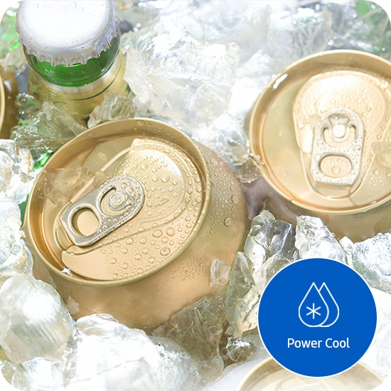 Canned drinks are frozen in Power Cool mode.