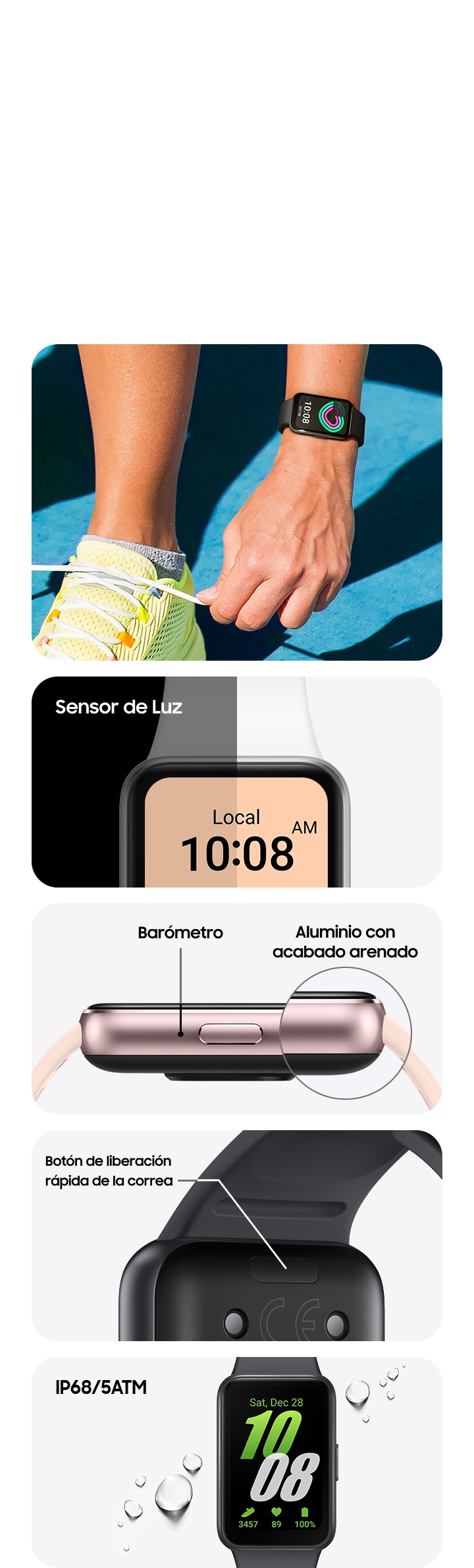 Jam Samsung Samsung Gear Fit Pantalla Rota Galaxy Fit3 Grafito