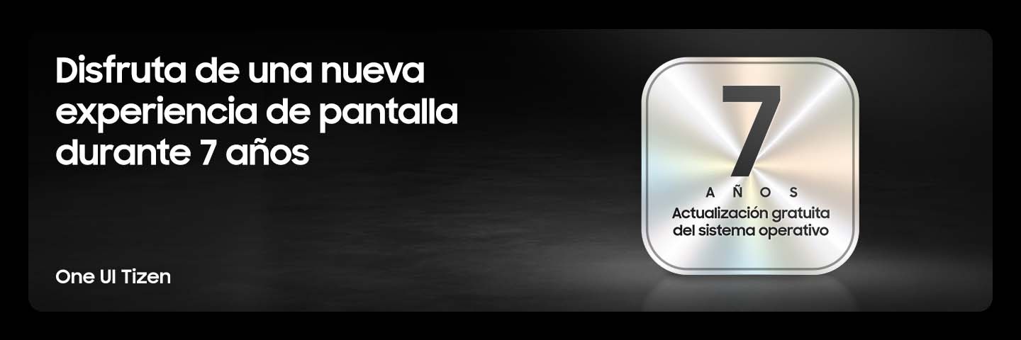 La pantalla de inicio de One UI Tizen, con las distintas aplicaciones y servicios disponibles, se muestra en un televisor en una sala de estar.