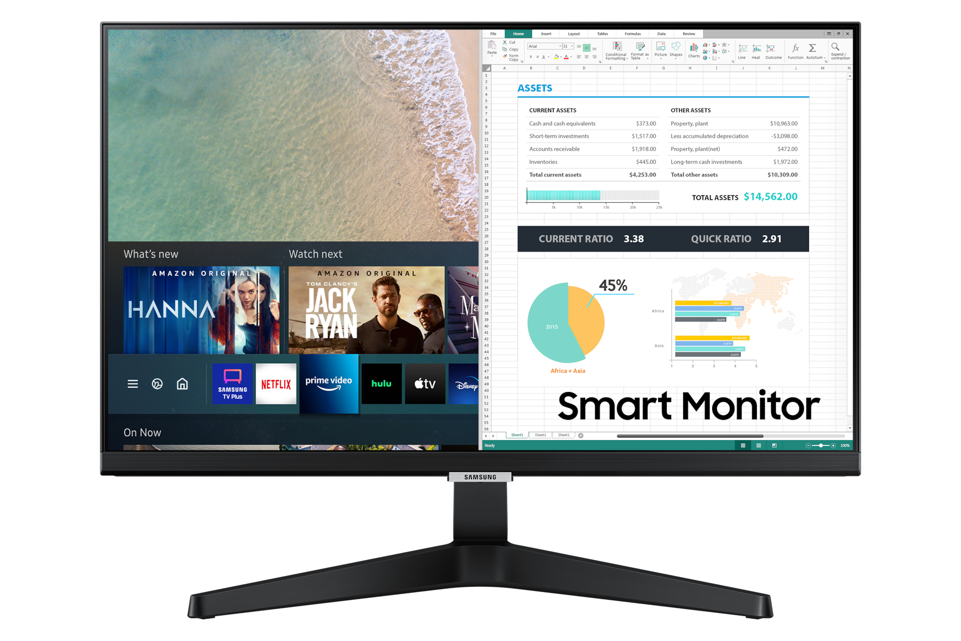 Monitor Plano 24 con Smart TV Apps Negro