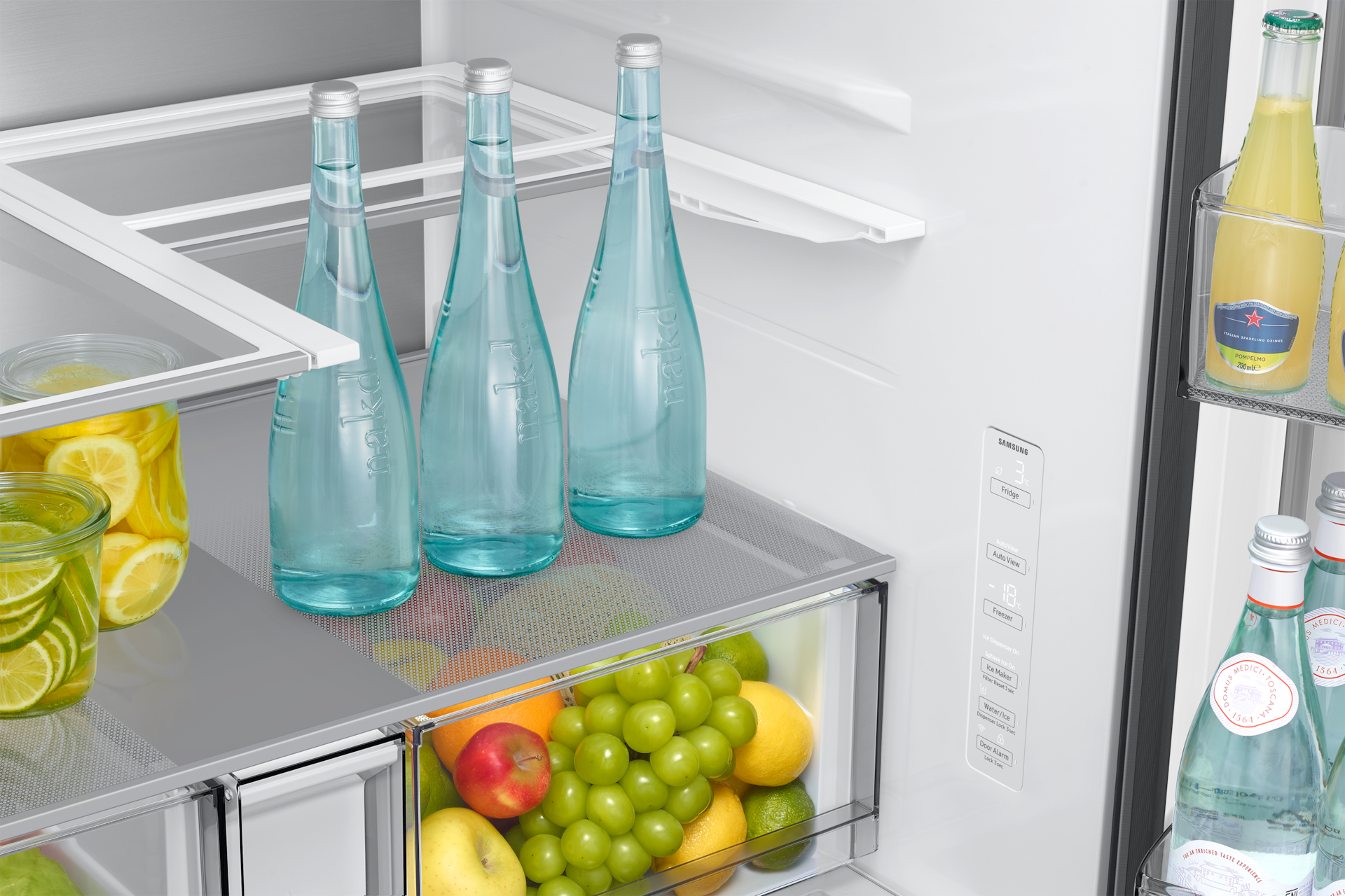 French Door Refrigerator Auto View 28.5 cu.ft Slide-in-Shelf-Food Silver 