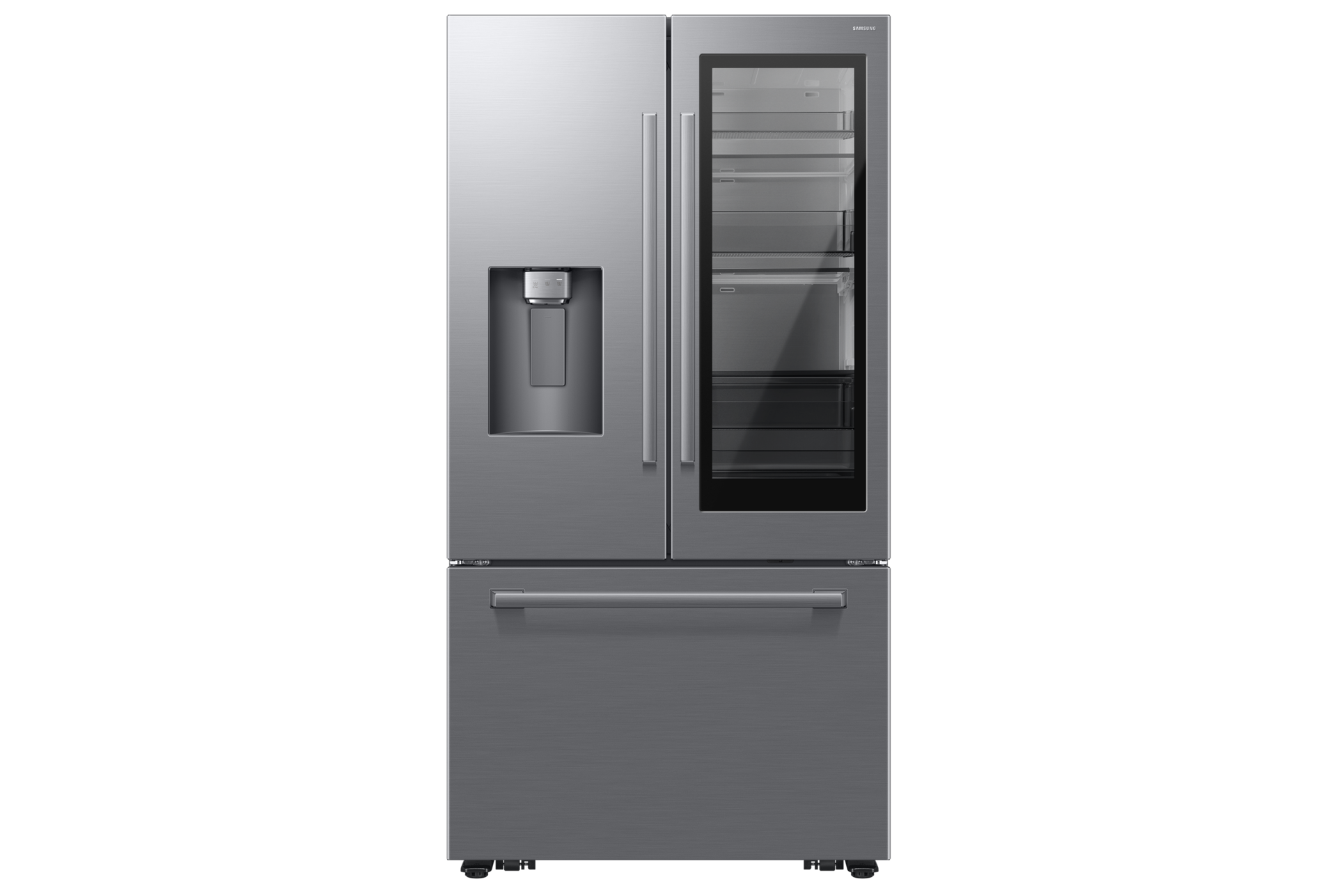 French Door Refrigerator Auto View 28.5 cu.ft Front-On Silver 