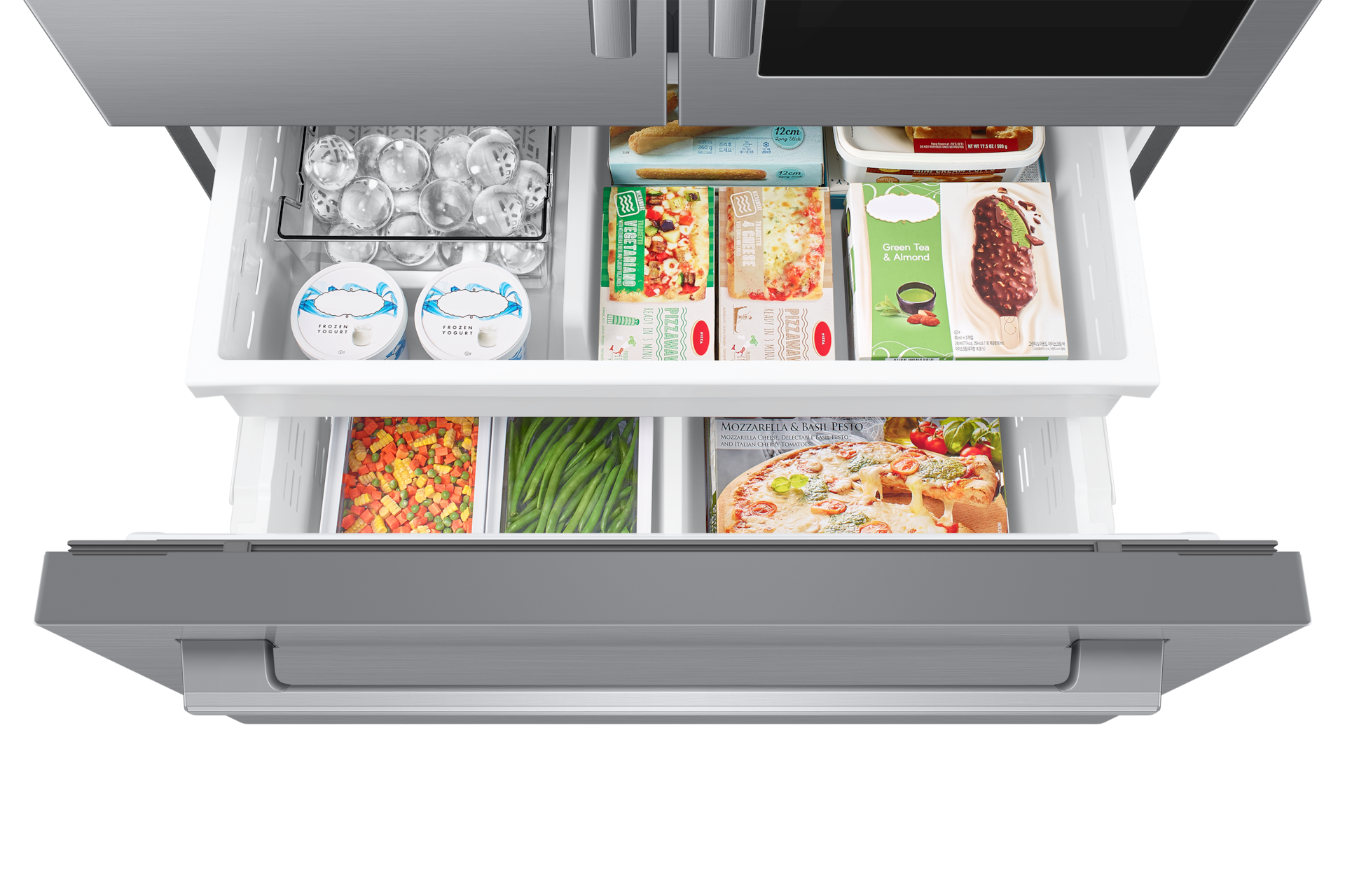 French Door Refrigerator Auto View 28.5 cu.ft Freezer-Dynamic Silver 