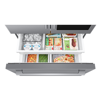 French Door Refrigerator Auto View 28.5 cu.ft Freezer-Dynamic Silver 